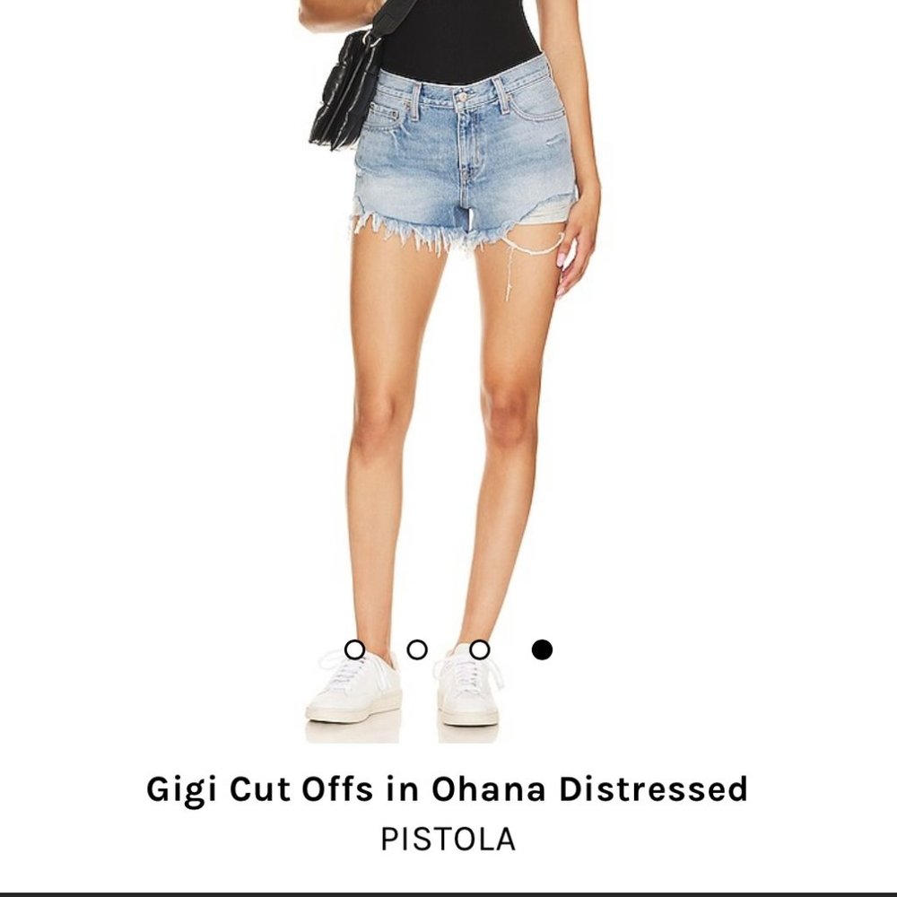Pistola Distressed High Waisted Denim Shorts